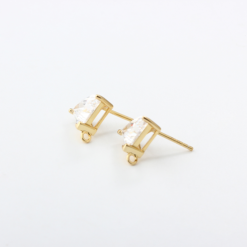 925 Sterling Silver Special Shaped CZ Earring Finding Studs