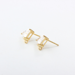 925 Sterling Silver Special Shaped CZ Earring Finding Studs