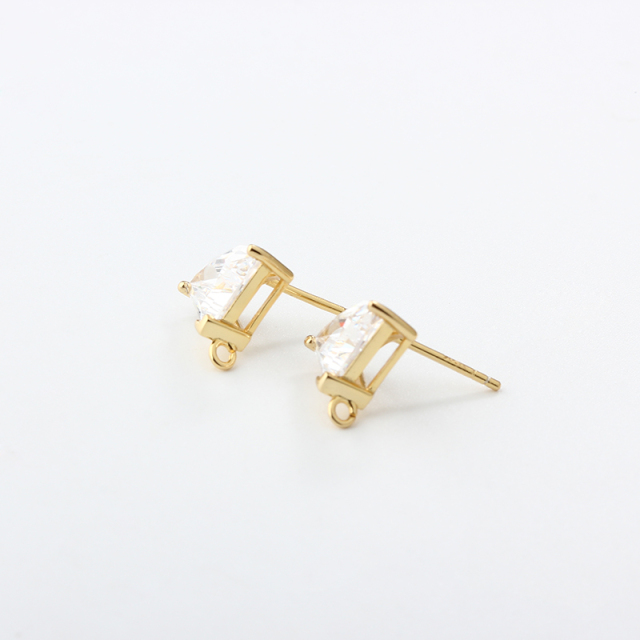 925 Sterling Silver Special Shaped CZ Earring Finding Studs