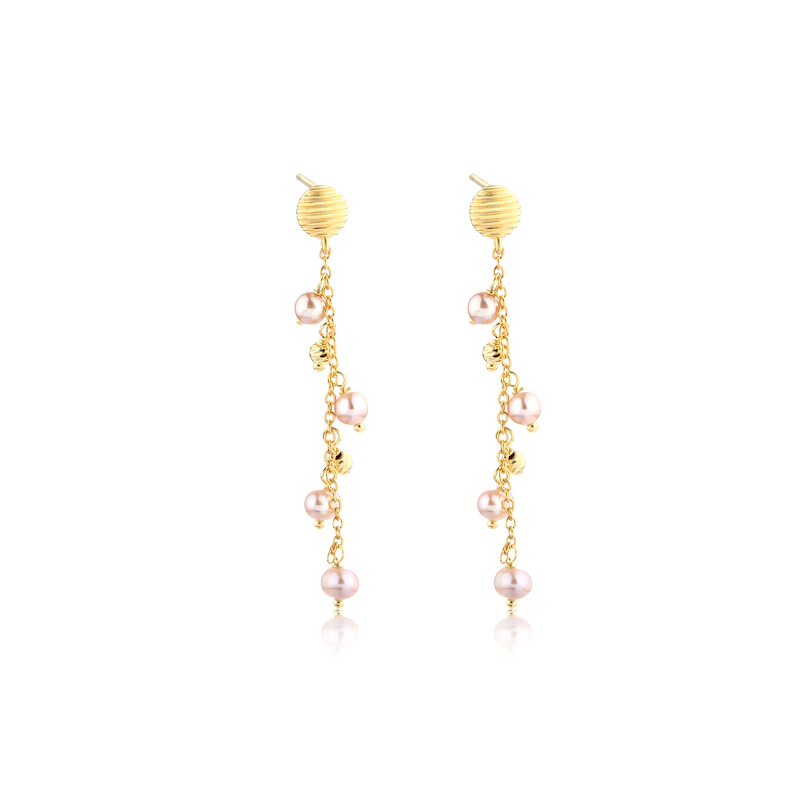 925 Sterling Silver Earring Studs With Rose Pink Pearls