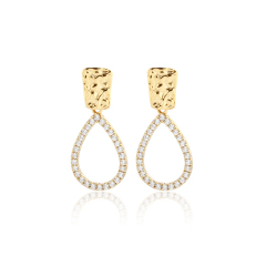 925 Sterling Silver Hammer Folded Surface Earring Studs