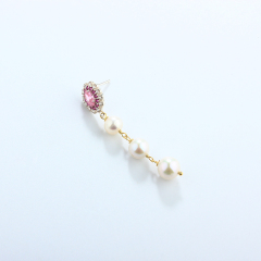 925 Sterling Silver Long Pearl Earrings Studs