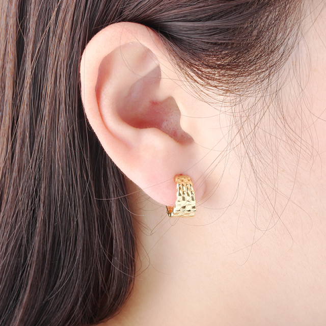 925 Sterling Silver Woven Bar Stud Earrings