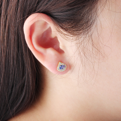 925 Sterling Silver Pear Shape CZ Stud Earrings