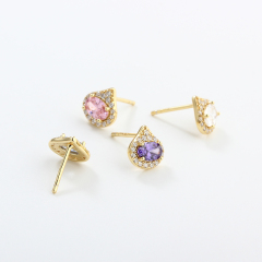 925 Sterling Silver Pear Shape CZ Stud Earrings