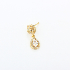 925 Sterling Silver Flower CZ Earrings Studs