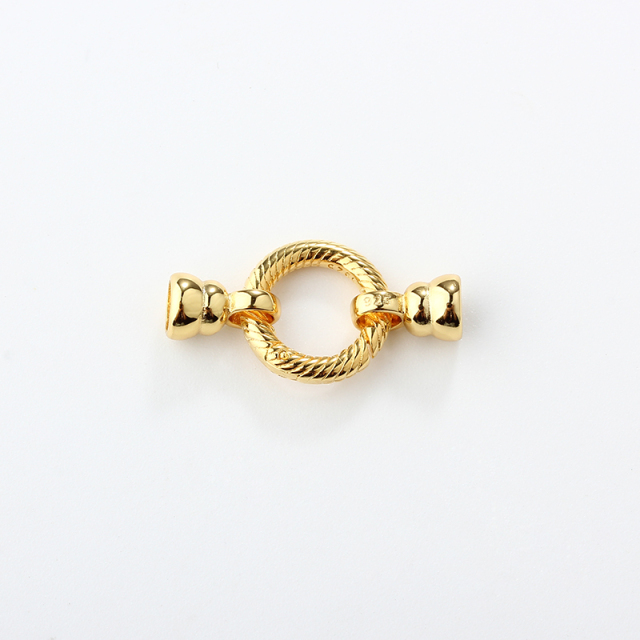 925 Sterling Silver Twisted Round Toggle Pearl Clasp