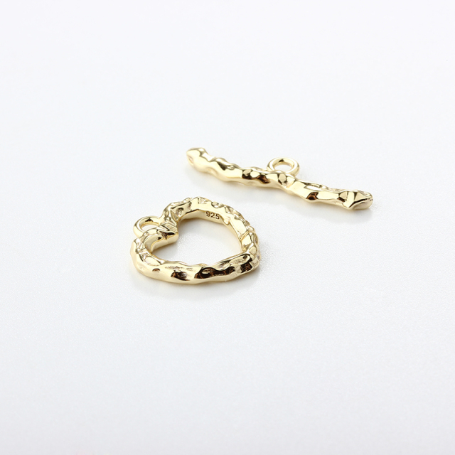 925 Sterling Silver Heart Toggle Clasp