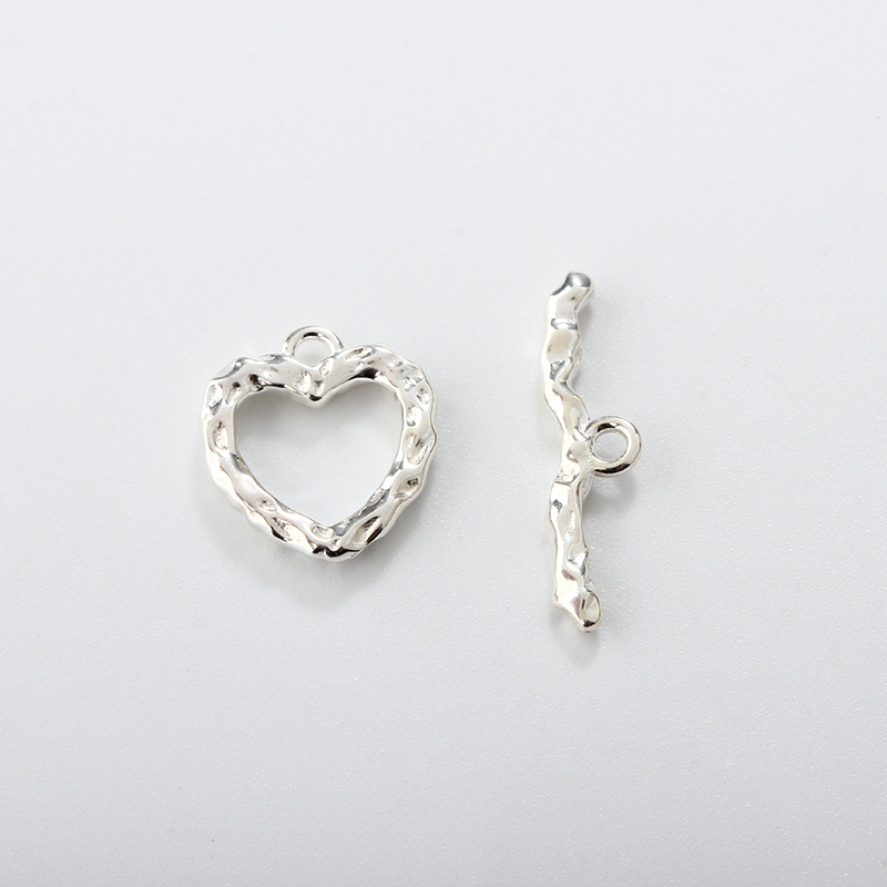 925 Sterling Silver Heart Toggle Clasp