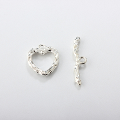 925 Sterling Silver Heart Toggle Clasp