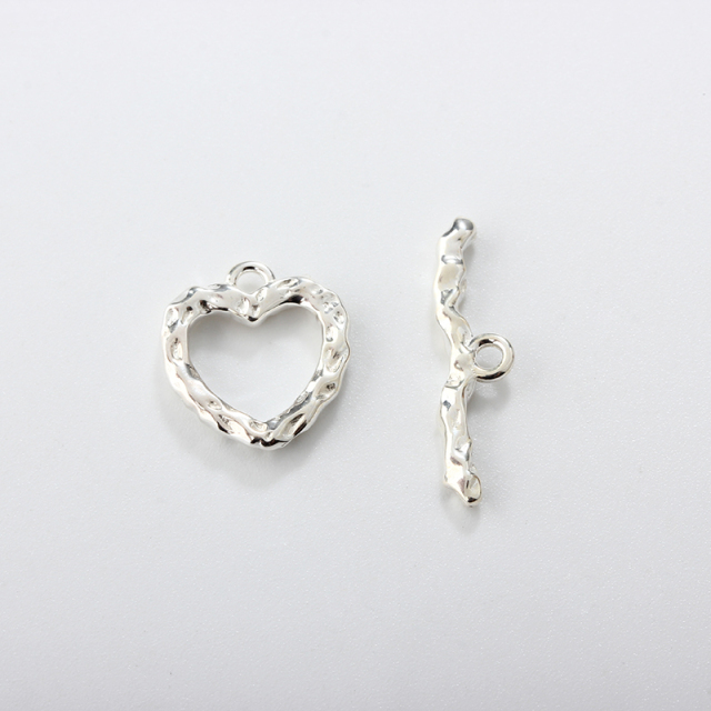 925 Sterling Silver Heart Toggle Clasp