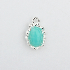 925 Sterling Silver 4*6mm Oval Gemstone Charms