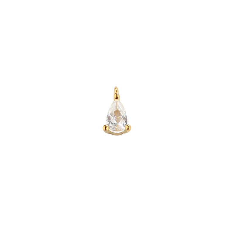 925 Sterling Silver Pear Shape CZ Charms 3*5mm