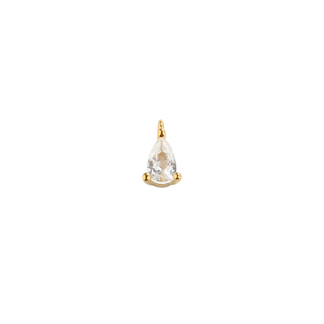 925 Sterling Silver Pear Shape CZ Charms 3*5mm