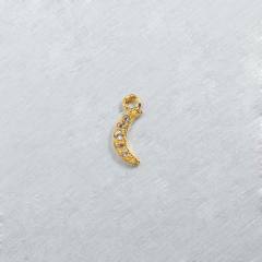 925 Sterling Silver CZ Moon Charms 6*3.2mm