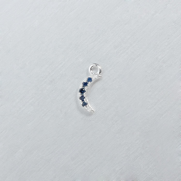925 Sterling Silver CZ Moon Charms 6*3.2mm