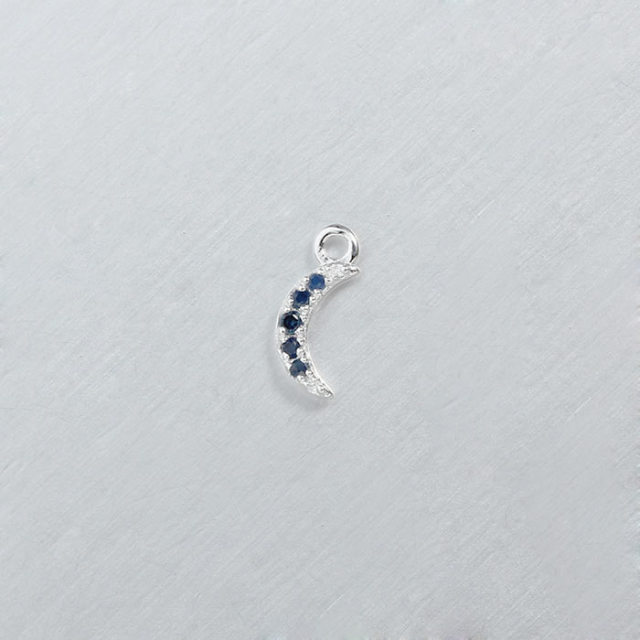 925 Sterling Silver CZ Moon Charms 6*3.2mm