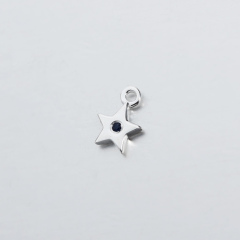 925 Sterling Silver 5mm CZ Star Charms