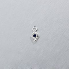 925 Sterling Silver CZ Rhombus Charm