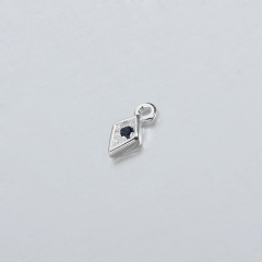 925 Sterling Silver CZ Rhombus Charm