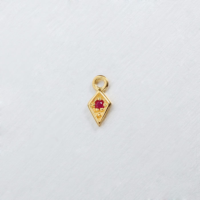 925 Sterling Silver CZ Rhombus Charm