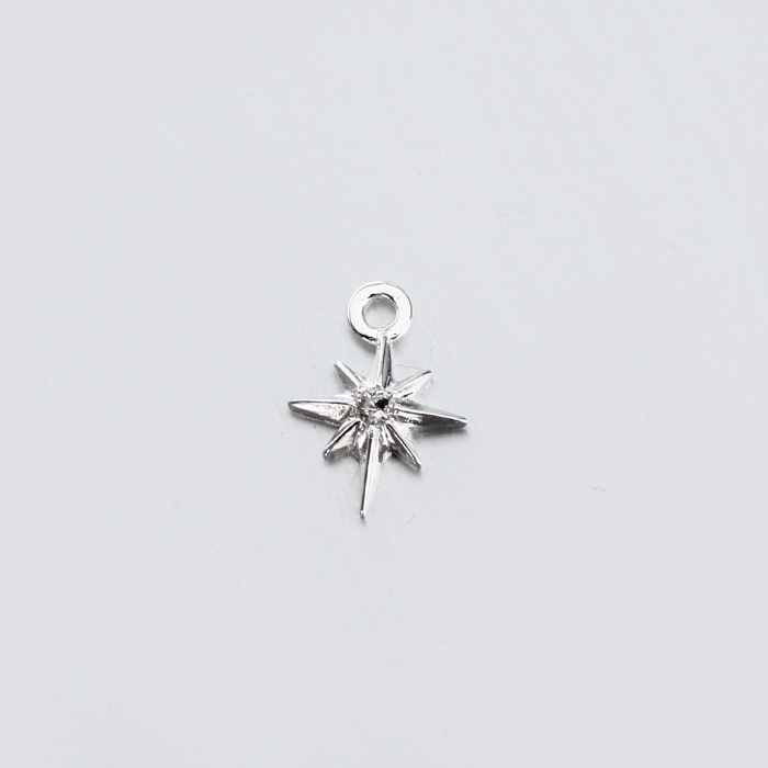 925 Sterling Silver Octagram Star Charm