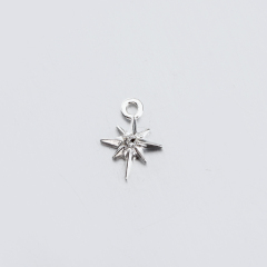 925 Sterling Silver Octagram Star Charm