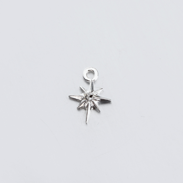 925 Sterling Silver Octagram Star Charm