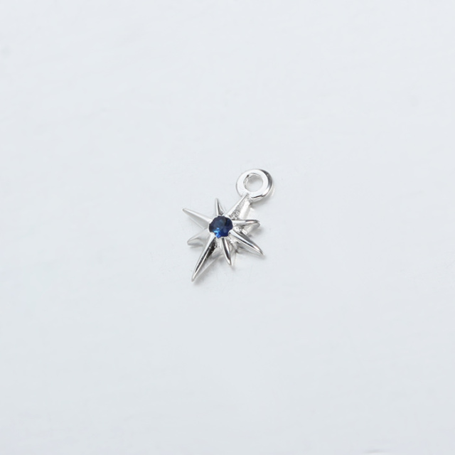 925 Sterling Silver Octagram Star Charm