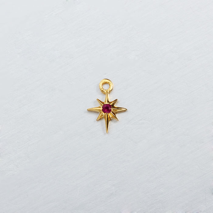 925 Sterling Silver Octagram Star Charm