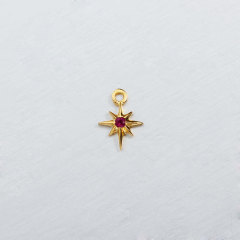 925 Sterling Silver Octagram Star Charm
