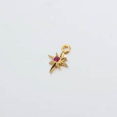 925 Sterling Silver Octagram Star Charm