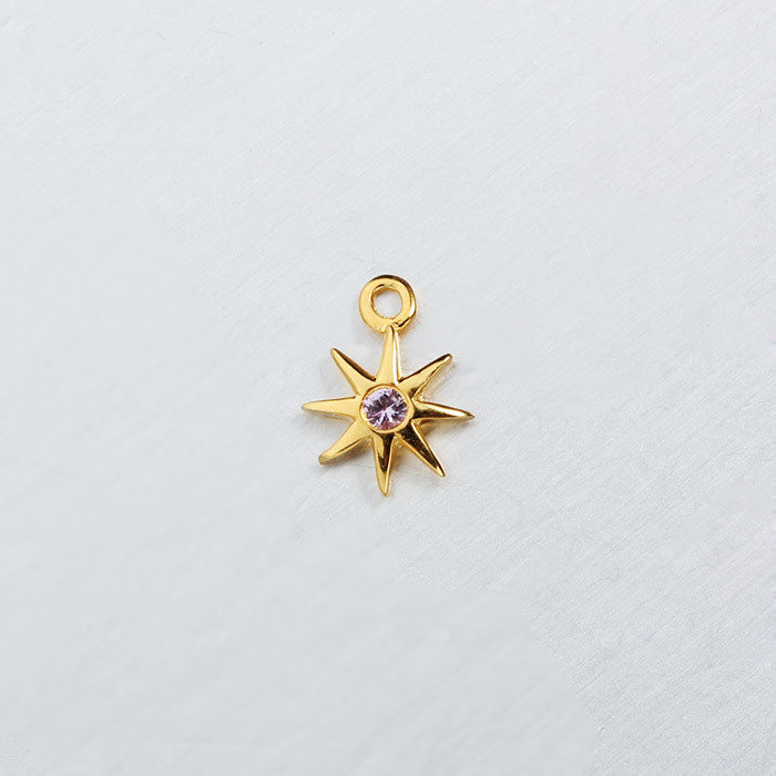 925 Sterling Silver CZ North Star Charms