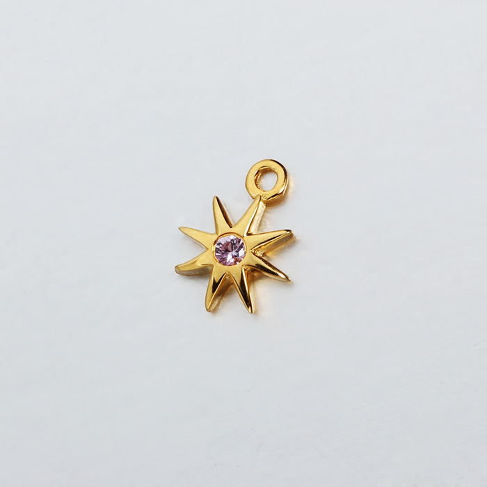 925 Sterling Silver CZ North Star Charms