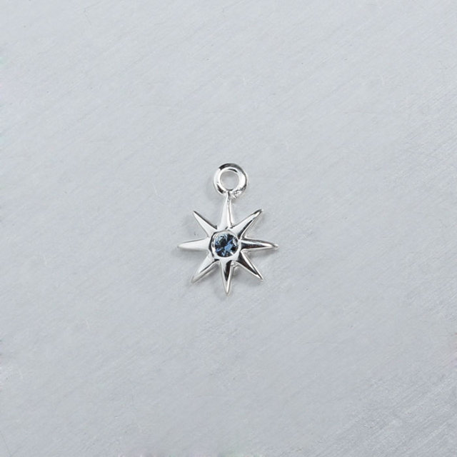 925 Sterling Silver CZ North Star Charms