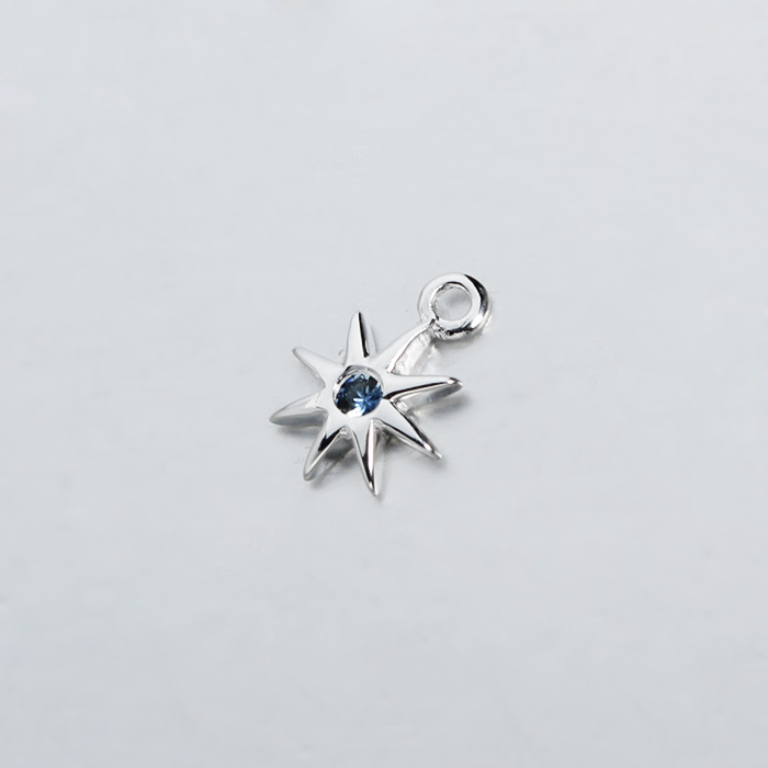 925 Sterling Silver CZ North Star Charms