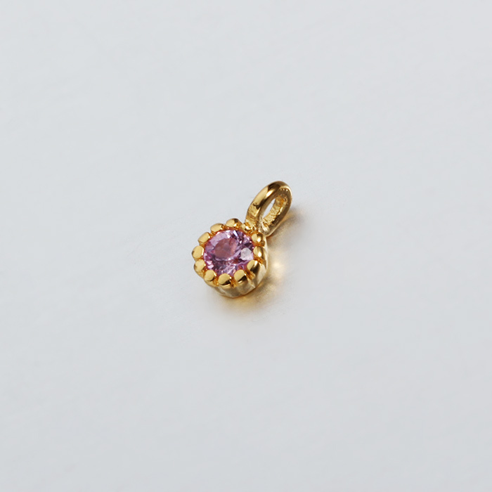 925 Sterling Silver CZ Round Charms