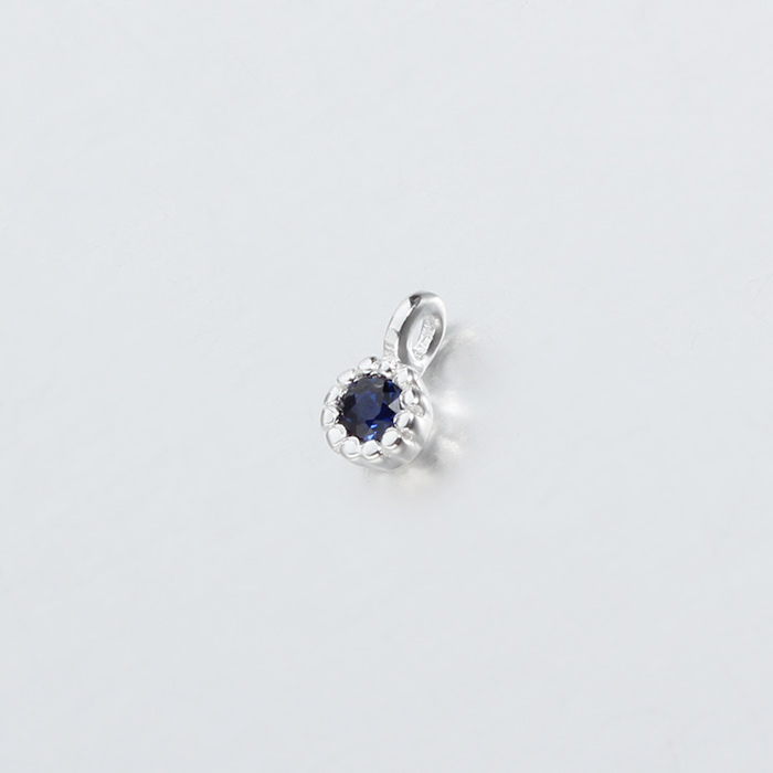 925 Sterling Silver CZ Round Charms