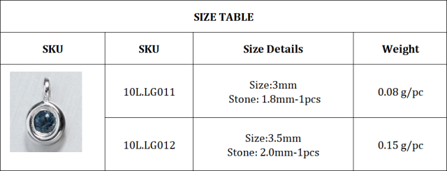 925 Sterling Silver CZ Bezel Setting Charm