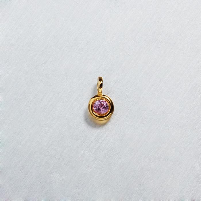 925 Sterling Silver CZ Bezel Setting Charm