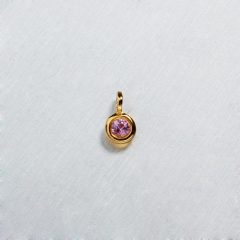 925 Sterling Silver CZ Bezel Setting Charm