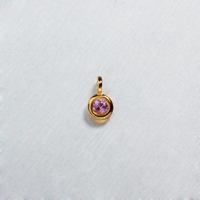 925 Sterling Silver CZ Bezel Setting Charm