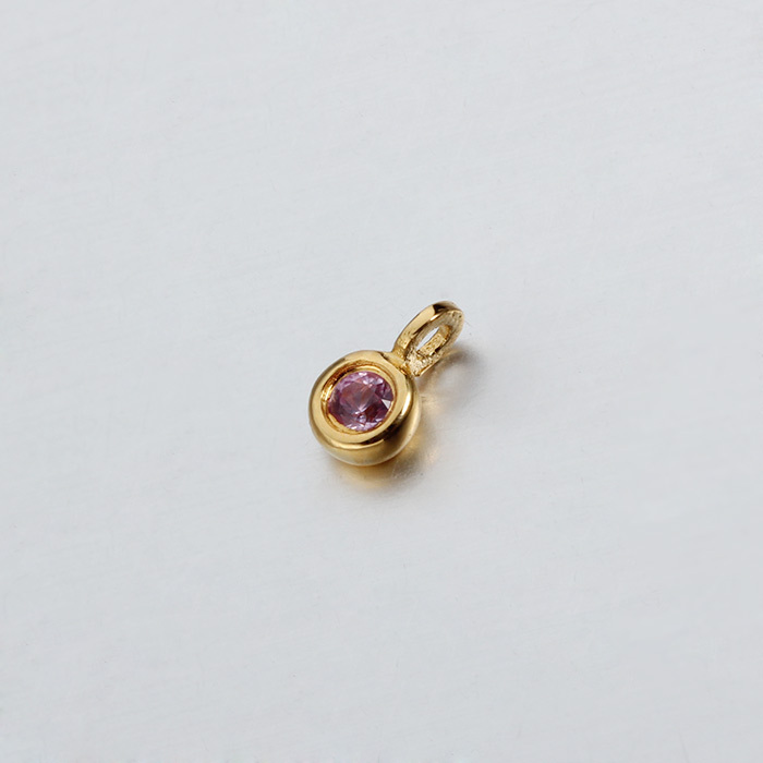 925 Sterling Silver CZ Bezel Setting Charm