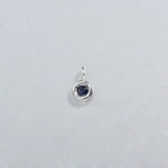 925 Sterling Silver CZ Bezel Setting Charm