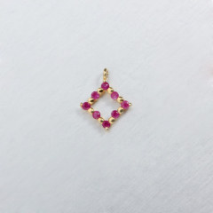 925 Sterling Silver CZ Diamond Charm 8.5mm