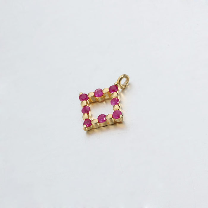 925 Sterling Silver CZ Diamond Charm 8.5mm