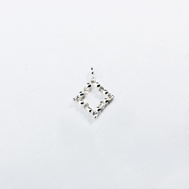 925 Sterling Silver CZ Diamond Charm 8.5mm