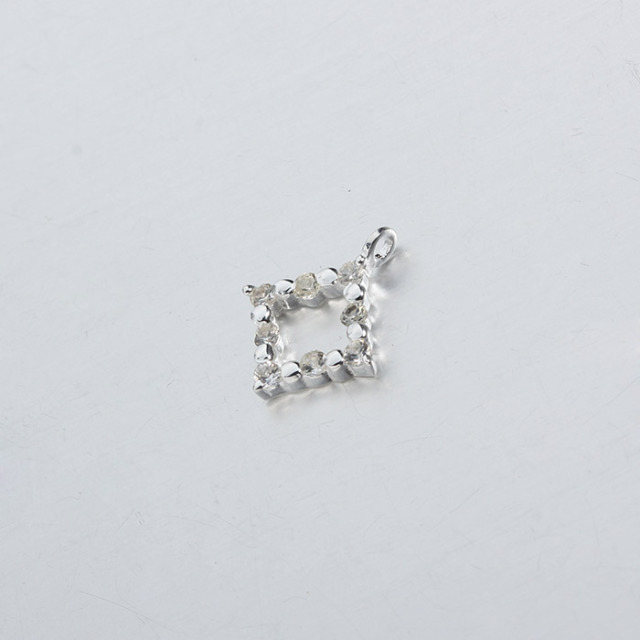 925 Sterling Silver CZ Diamond Charm 8.5mm
