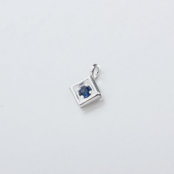 925 Sterling Silver Diamond Shape CZ Charms