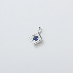925 Sterling Silver Diamond Shape CZ Charms